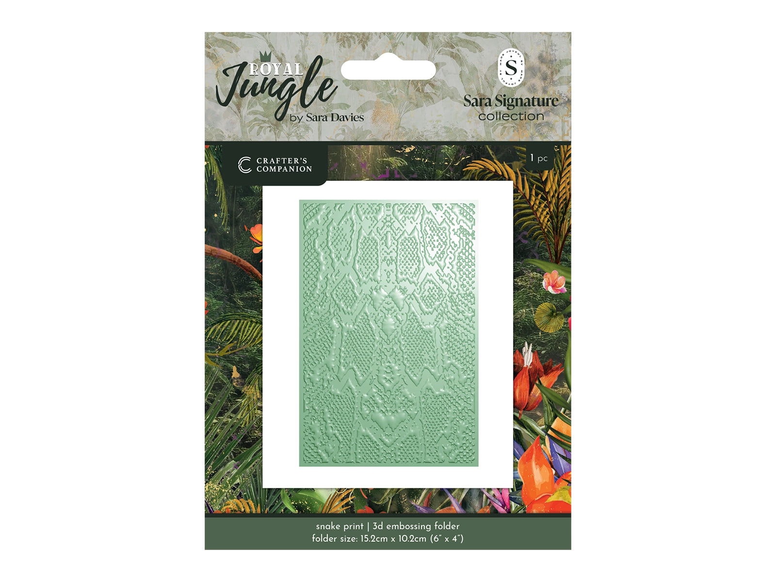 Sara Signature Royal Jungle 3D 4” x 6” Embossing Folder - Snake Print