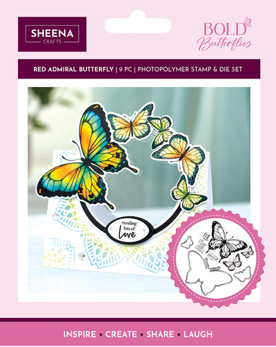 Sheena Douglass - Bold Butterflies - Stamp and Die - Red Admiral Butterfly