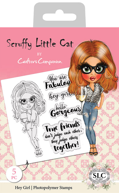 Scruffy Little Cat Photopolymer Stamp - Hey Girl