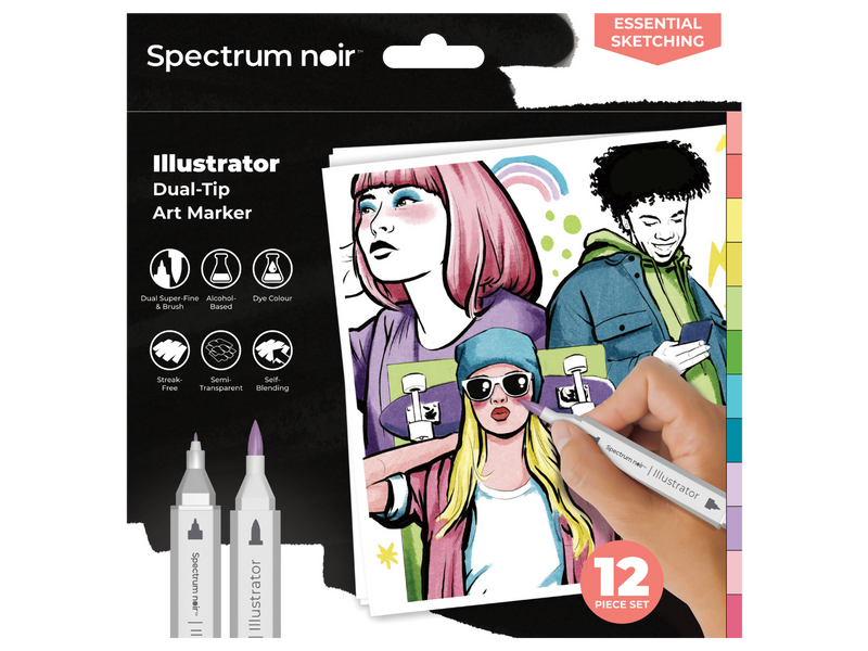 Spectrum Noir-Illustrator 12pc-Essential Sketching
