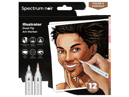Spectrum Noir-Illustrator 12pc-Figure & Portrait