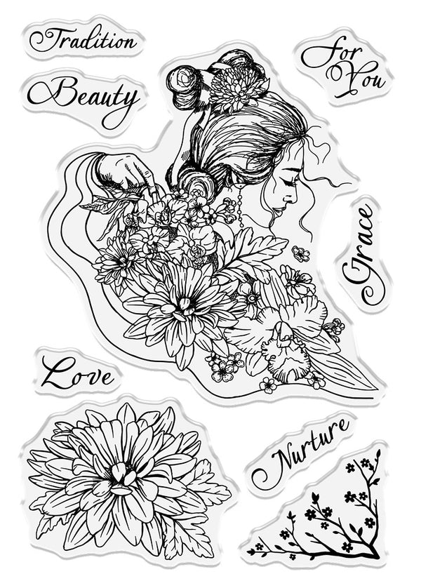 Sheena Douglass Mother Earth Photopolymer Stamps - Beauty and Grace