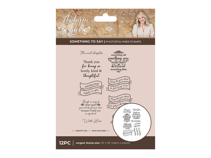 Sara Signature Antique Lace - Banners & Heartfelt Sentiments Stamp Set