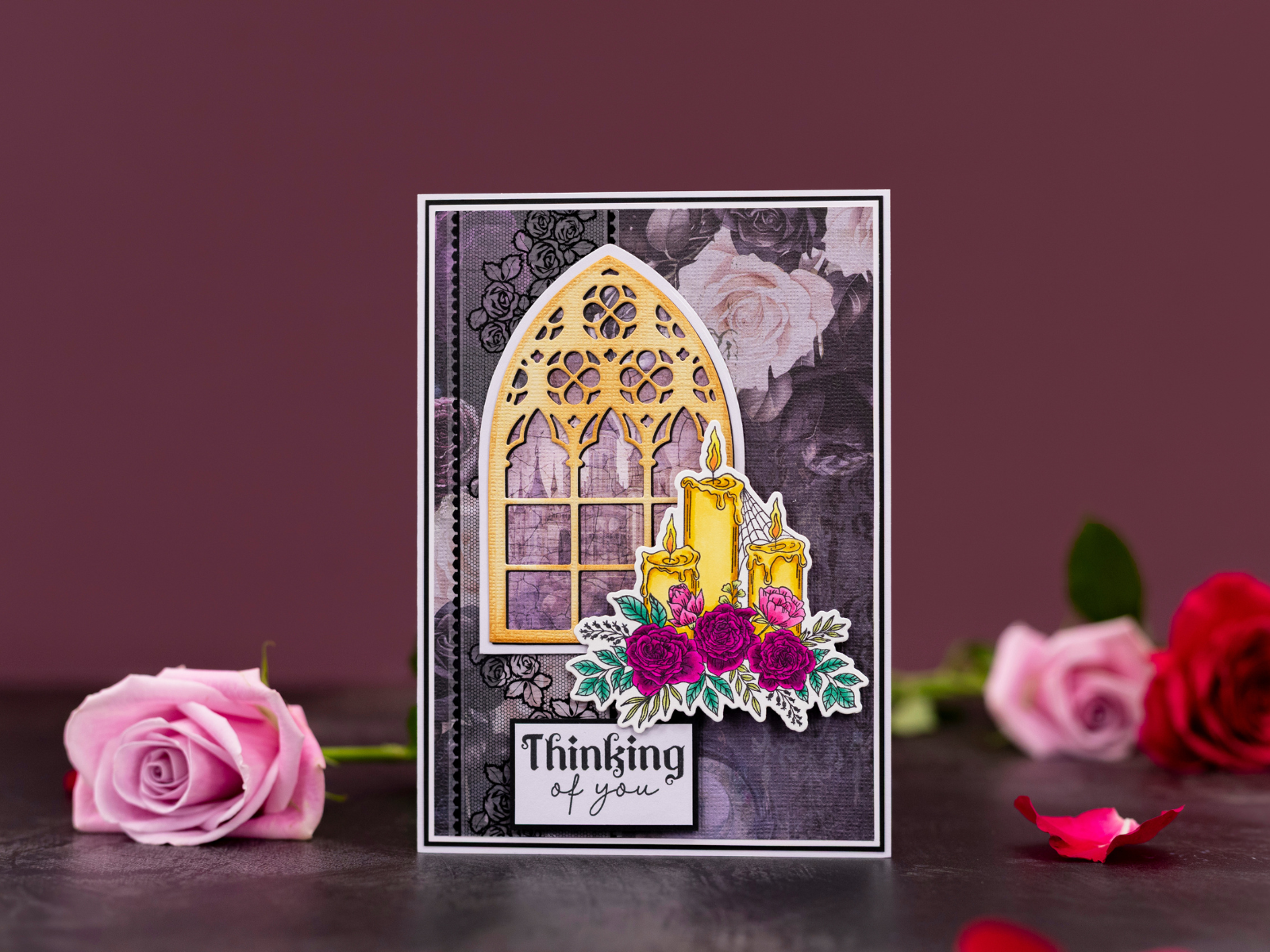 Sara Signature Thorn & Bloom Metal Die Create-a-Card - Window of Blooms
