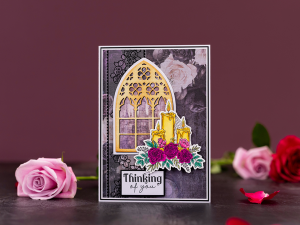 Sara Signature Thorn & Bloom Metal Die Create-a-Card - Window of Blooms