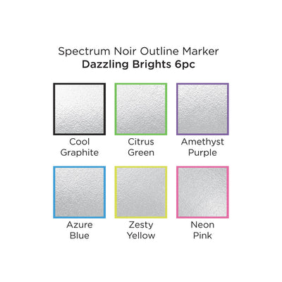 Spectrum Noir Outline Marker (6PC)-Dazzling Brights