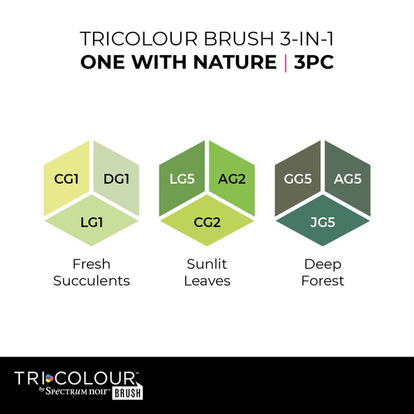 Spectrum Noir TriColour Brush 3 Piece - One with Nature