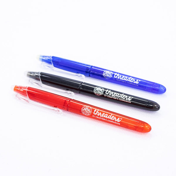 Threaders Erasable Fabric Pens - 3pk