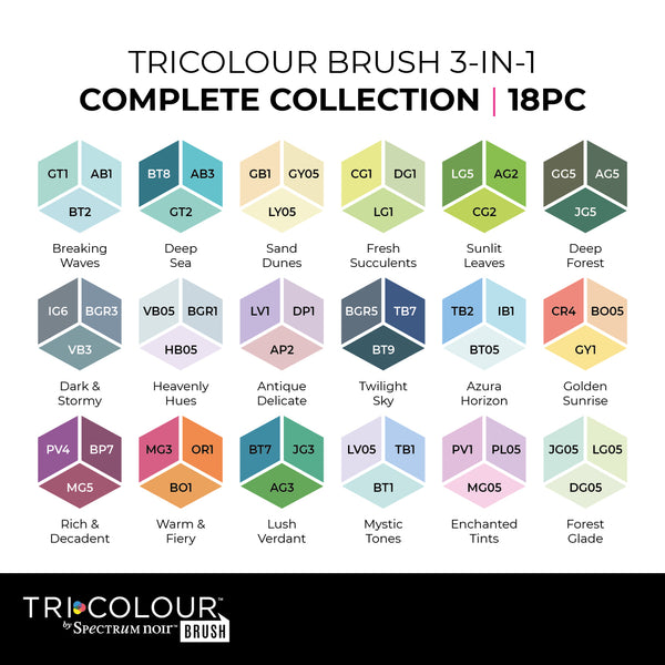 Spectrum Noir TriColour Brush 18 Piece - Complete Collection