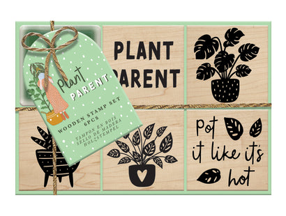 Violet Studios Wooden Stamp Set - Plant Parent- 6pcs