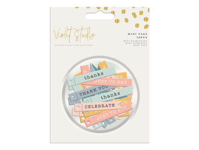 Violet Studios Printed Mini Tags - Sentiments - Pastels