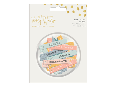 Violet Studios Printed Mini Tags - Sentiments - Pastels