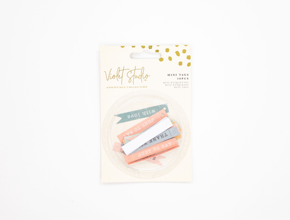 Violet Studios Printed Mini Tags - Sentiments - Pastels