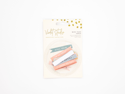 Violet Studios Printed Mini Tags - Sentiments - Pastels