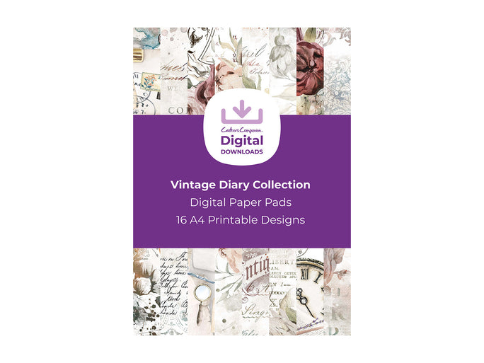 Vintage Diary Collection - Digital Paper Pad