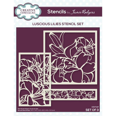 Creative Expressions Jamie Rodgers Luscious Lilies Stencil Set