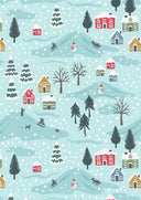 Lewis & Irene Fabric - Snow Day on Icy Blue