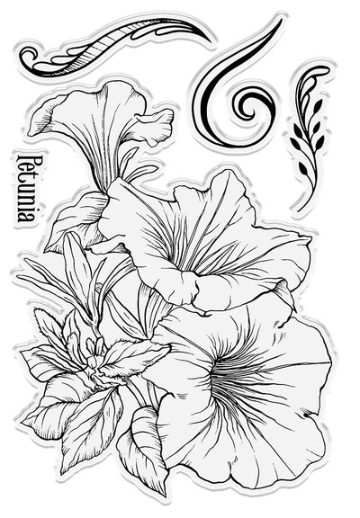 Sheena Douglass Botanical Blooms Photopolymer Stamp - Pretty Petunias