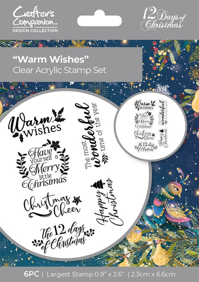 Twelve Days of Christmas Clear Acrylic Stamp - Warm Wishes